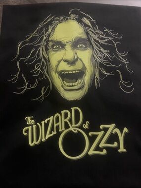 Urban Outfitters Black Tee with Yellow Graphic "The Wizard of Ozzy"